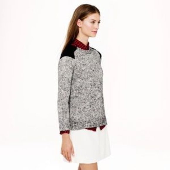 J.Crew. Marled colorblock-shoulder sweater Mohair - Picture 2 of 7